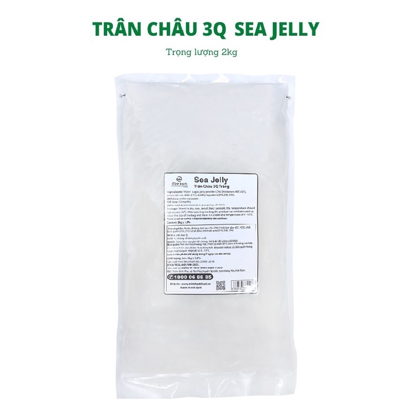 SEA JELLY Trân châu trắng 3Q Minh Hạnh Food bịch 2kg (trân châu giòn)