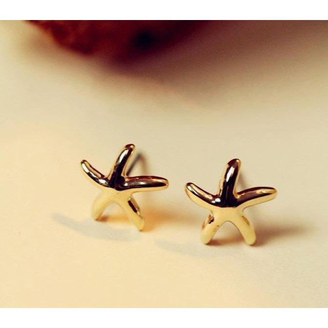 Bộ 3 đôi bông tai đính đá nhỏ gọn hình sao biển xinh xắn cho nữ