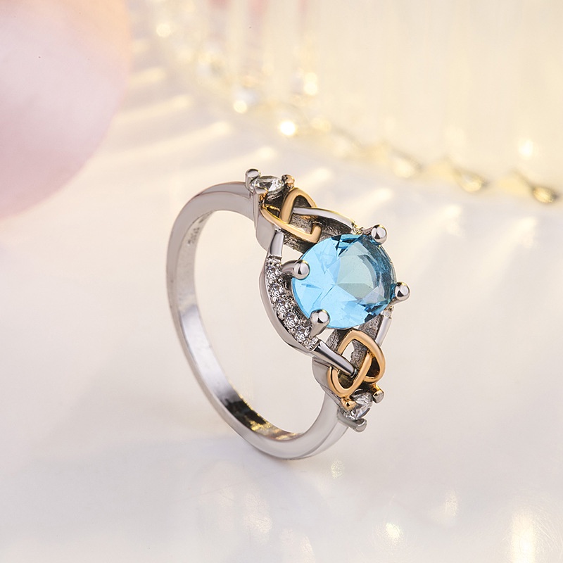 Nhẫn Đính Đá Zircon Lấp Lánh Nhiều Màu Sang Trọng Thời Trang Cho Nữ