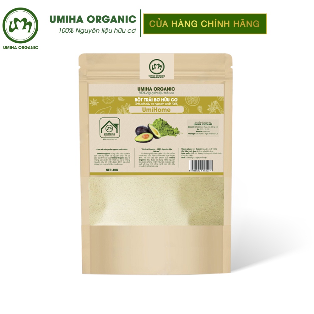 Bột Trái Bơ làm đẹp hữu cơ UMIHA nguyên chất 40G | Avocado Powder 100% Organic