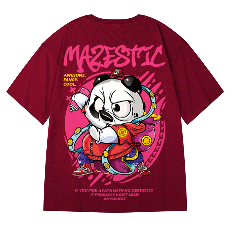 Áo thun tay ngắn họa tiết gấu trúc trẻ trung sành điệu dành cho cặp đôi M-5Xl | BigBuy360 - bigbuy360.vn