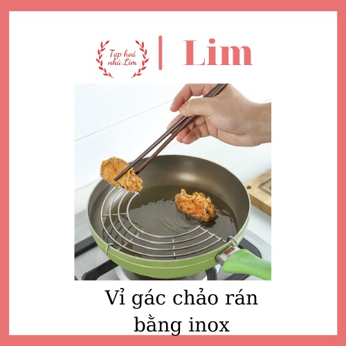 Vỉ gác chảo rán bằng inox gọn gàng và tiện dụng