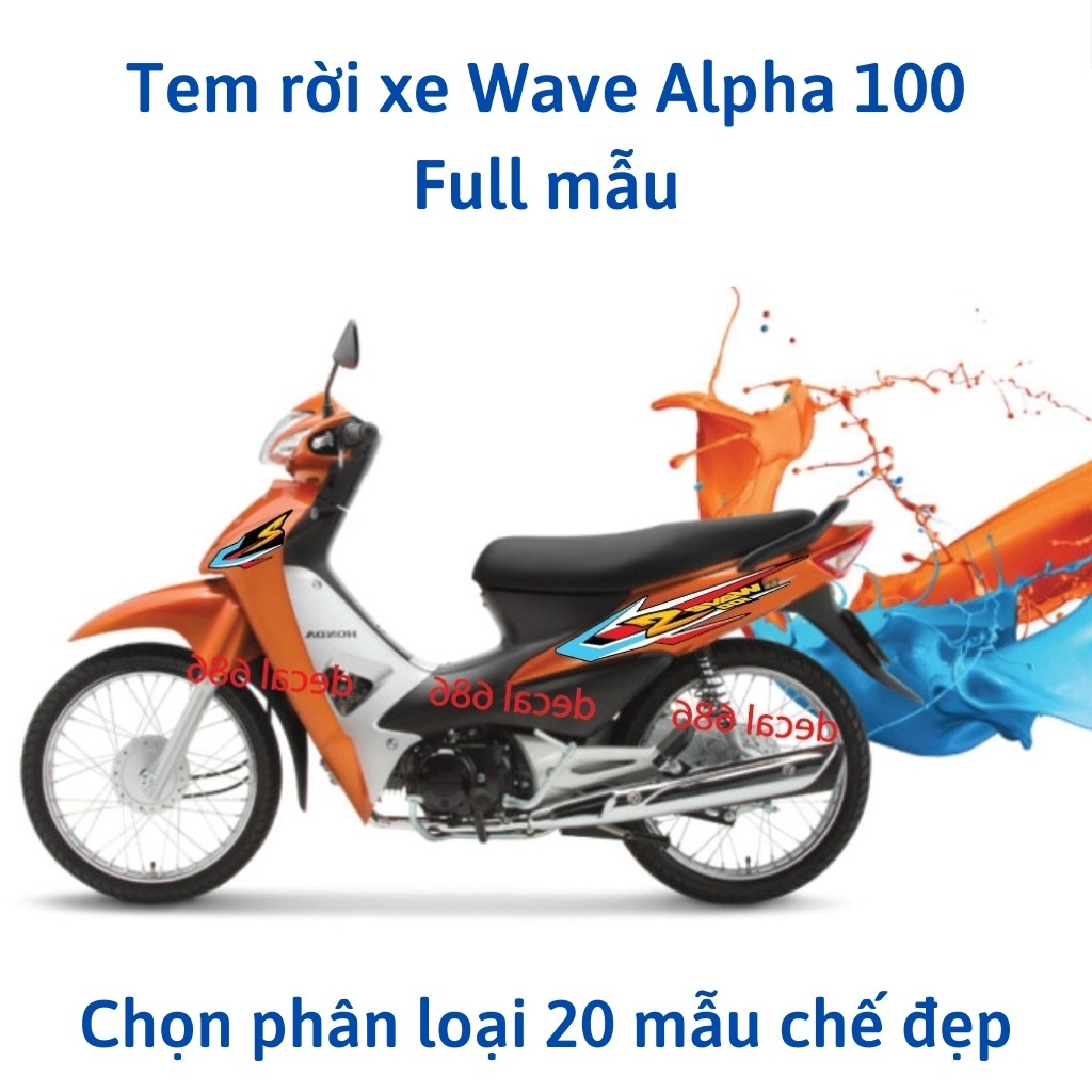 Tem Rời WAVE ALPHA 100 Chế Cao Cấp 3 Lớp Chế Full Mẫu - Decal 86