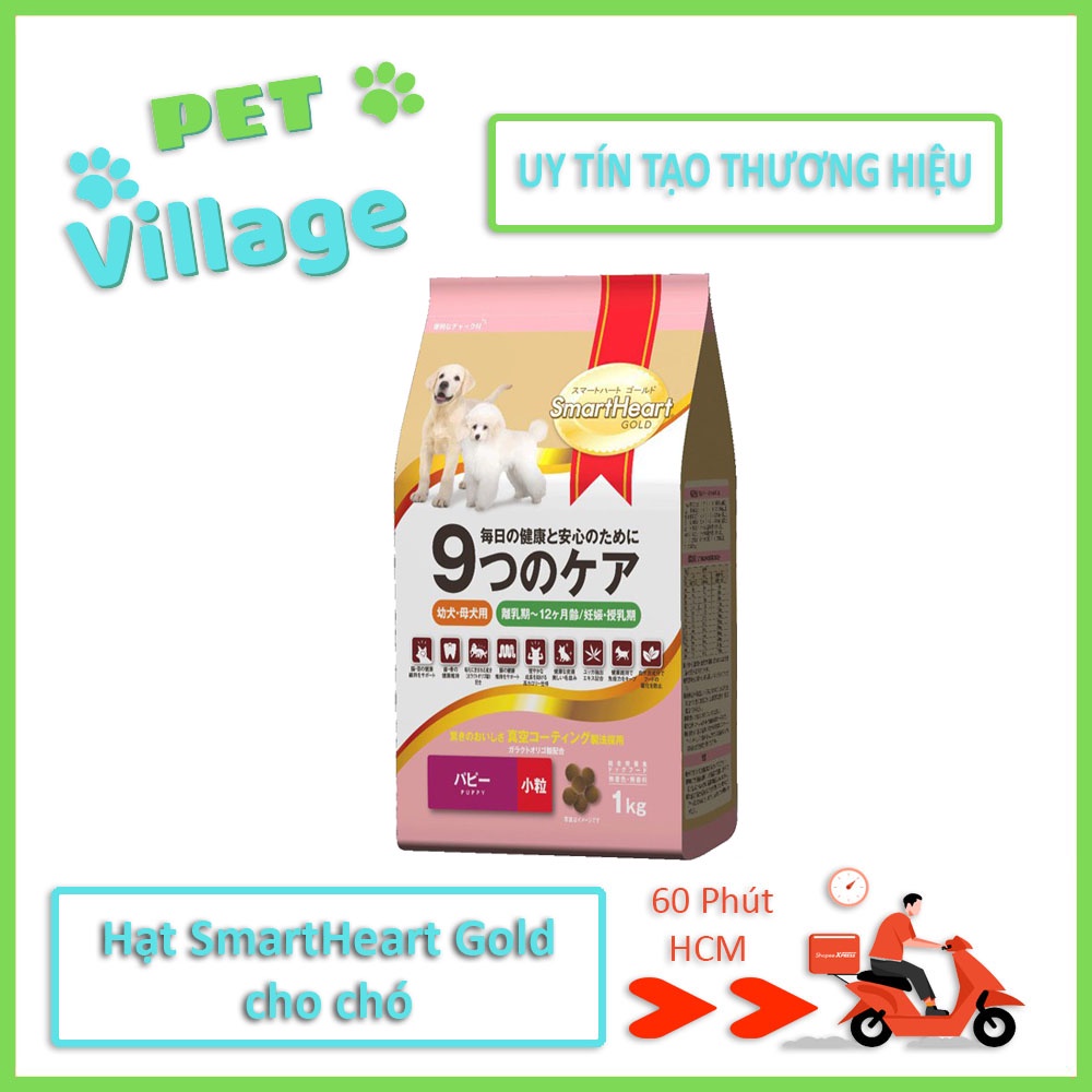 Thức ăn Smartheart Gold Dành cho Chó Con và Chó Mang Thai 1kg- CHÍNH HÃNG