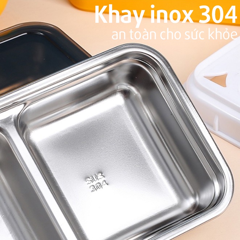 Hộp cơm cắm điện xiaomi- hộp cơm giữ nhiệt Inox 304-hộp cơm văn phòng Kiêm Cặp Lồng Đa Năng nóng nhanh vt160