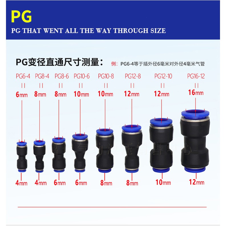 Khớp nối nhanh lệnh 2 đầu 4-6,6-8,8-10,10-6, 8-12 hãng aks