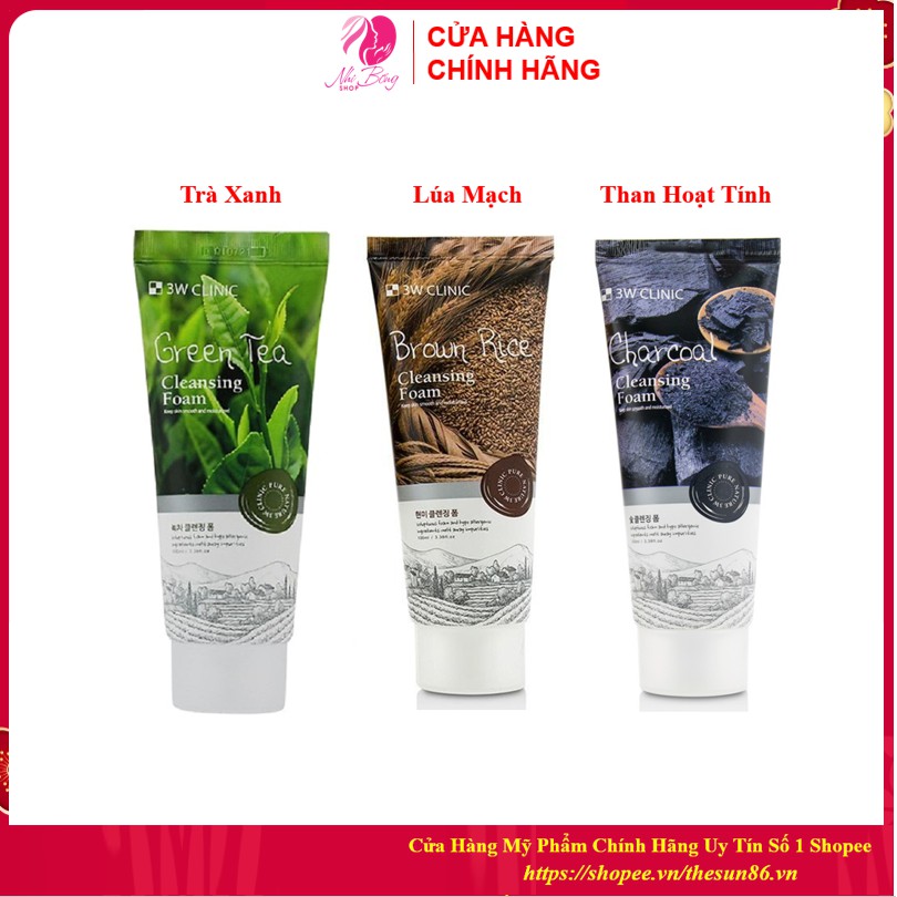 Sữa rửa mặt trắng da - sữa rửa mặt giảm mụn từ thiên nhiên 3W Clinic Hàn Quốc 100ml | BigBuy360 - bigbuy360.vn