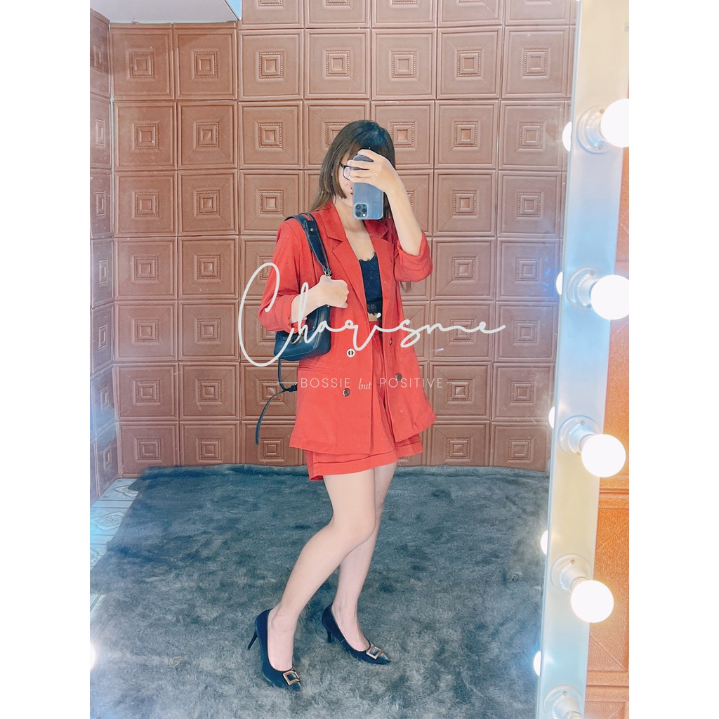 🔥Bộ Vest Nữ 2 Lớp Cao Cấp Charisme Màu Đỏ | Có size lớn | May size theo yêu cầu | BigBuy360 - bigbuy360.vn