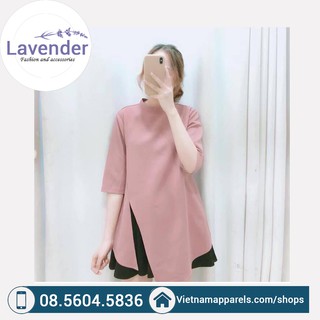 Áo thun xẻ vạt trước