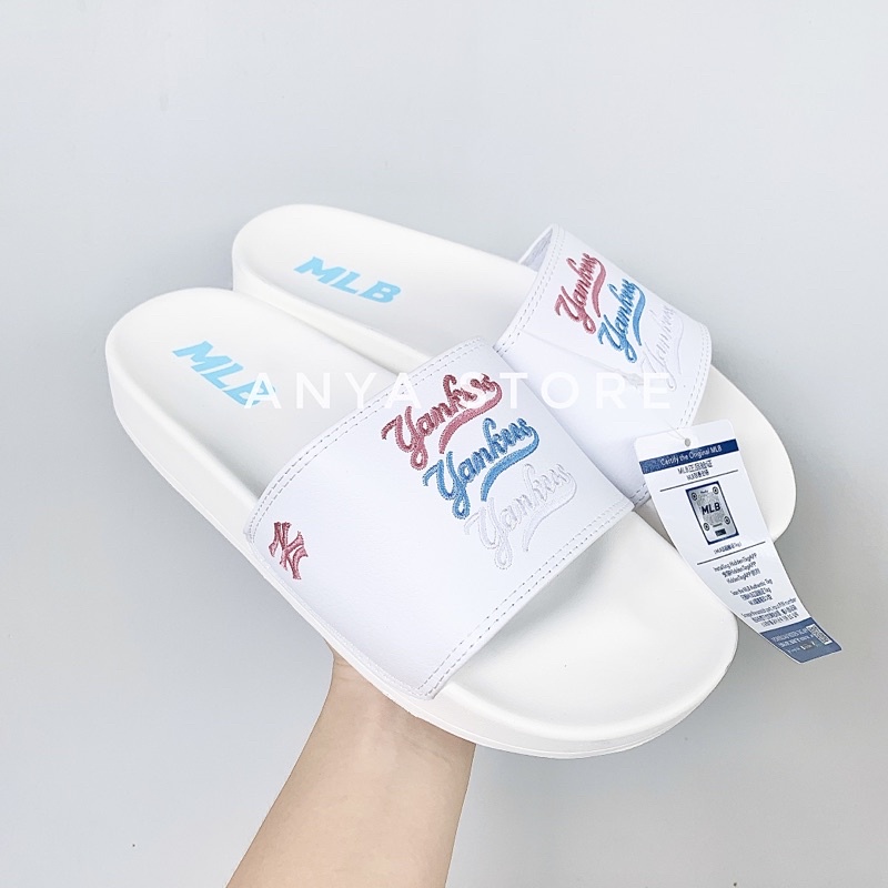 Dép M.L.B DODGERS NỮ LOGO THÊU [ Fullbox - Hỗ trợ đổi size ]