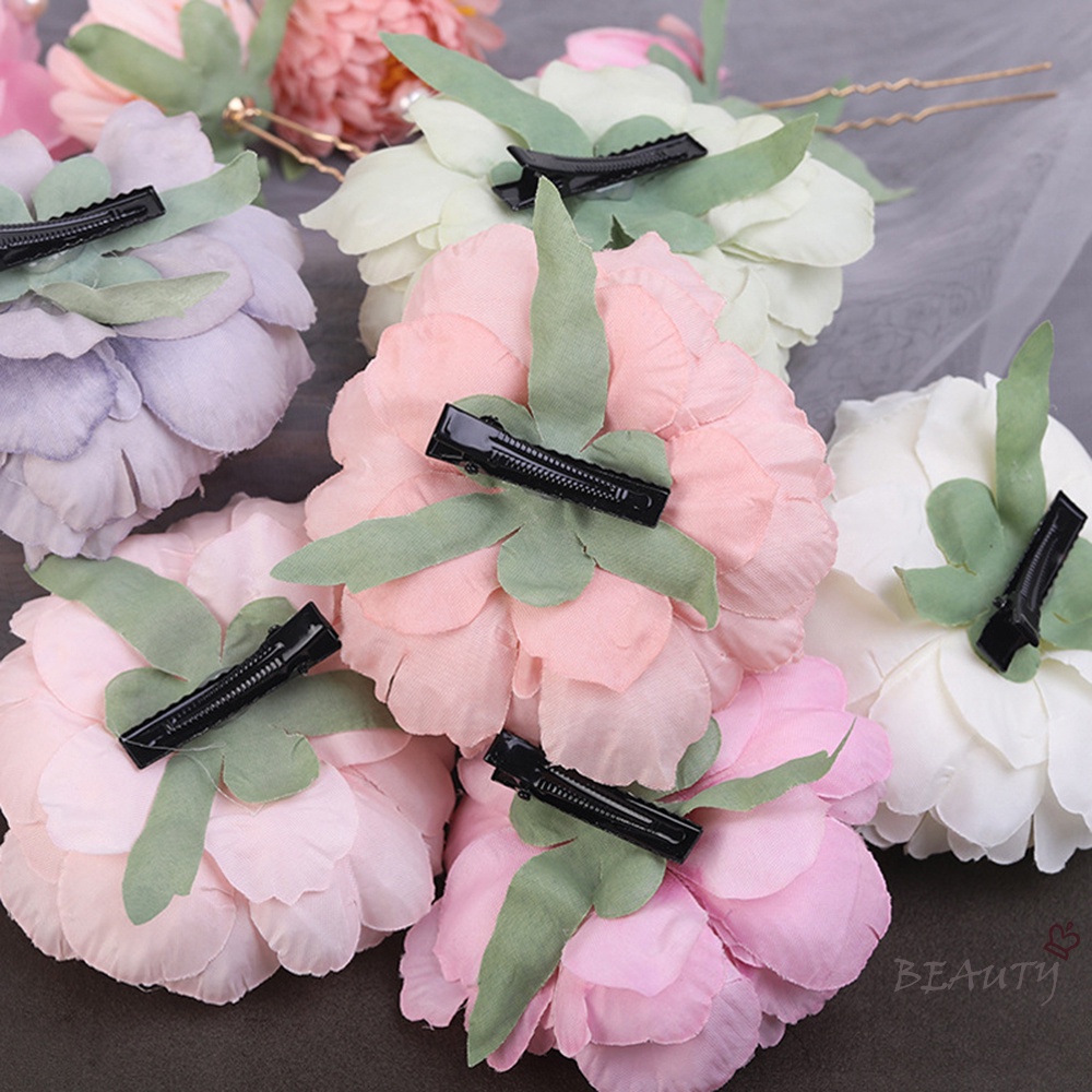 Seven Miss Bộ 3 Kẹp Tóc Hoa Lụa Đính Ngọc Trai Nhân Tạo Phong Cách Trung Hoa