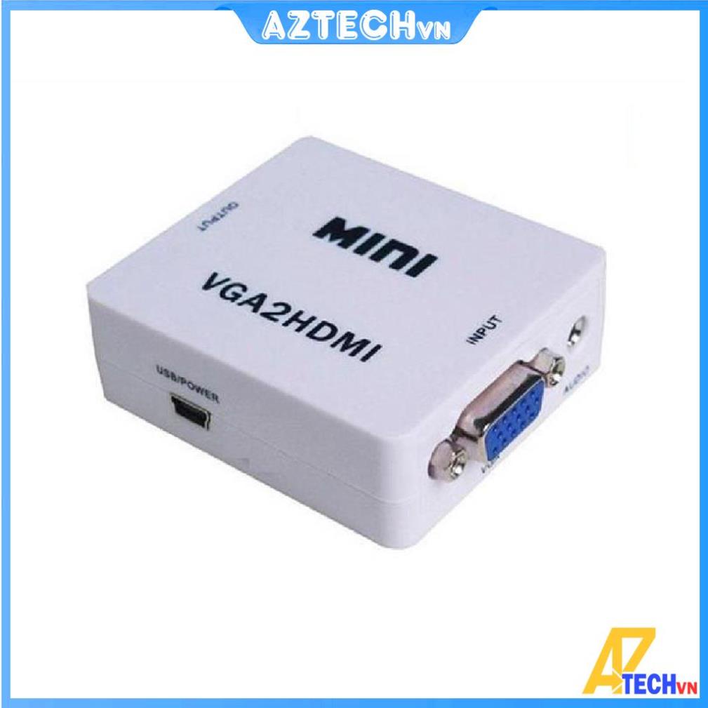 Box Chuyển VGA Sang HDMI HD Mini, Bộ Adapter Chuyển VGA Ra HDMI Loại nhỏ