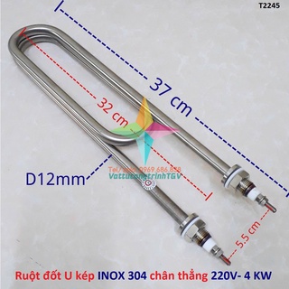 Sợi đốt điện trở nhiệt cho nồi phở 220V/4000W sợi kép dài 37 cm chân thẳng
