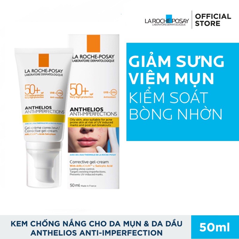 KEM CHỐNG NẮNG DA DẦU VÀ MỤN ANTHELIOS ANTI IMPERFECTION SPF 50+