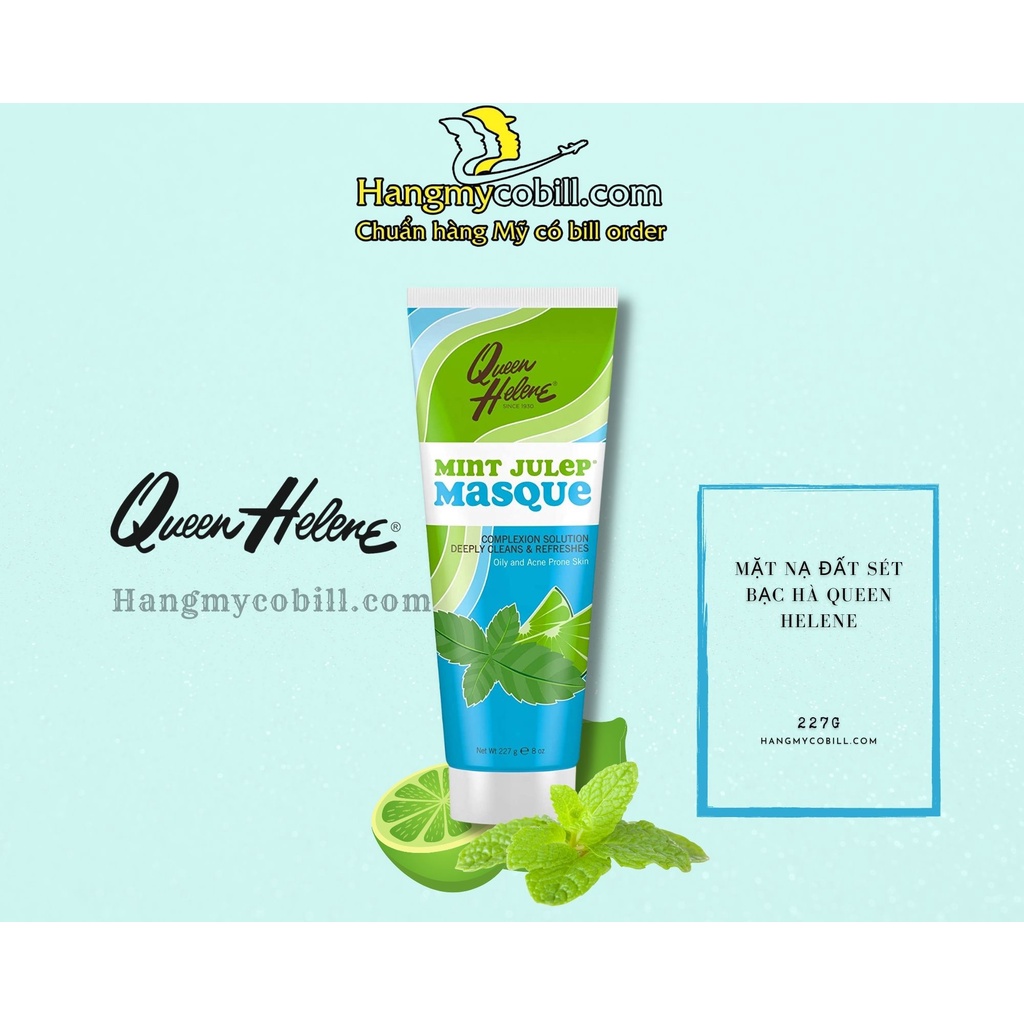 (có bill nhập) Mặt nạ đất sét bạc hà Queen Helene Mint Julep Masque