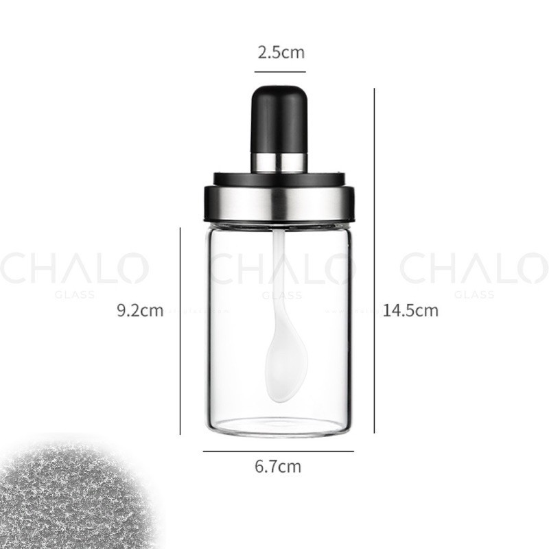 Bộ 6 Hũ gia vị thủy tinh kèm thìa thông minh Cookit 250ml