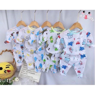 Dài tay- Combo 5 bộ coton giấy dài tay cho bé gái/bé trai