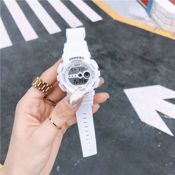 Đồng Hồ Unisex Nam Nữ Điện Tử SHHORS Dây Cao Su Phong Cách Thể Thao