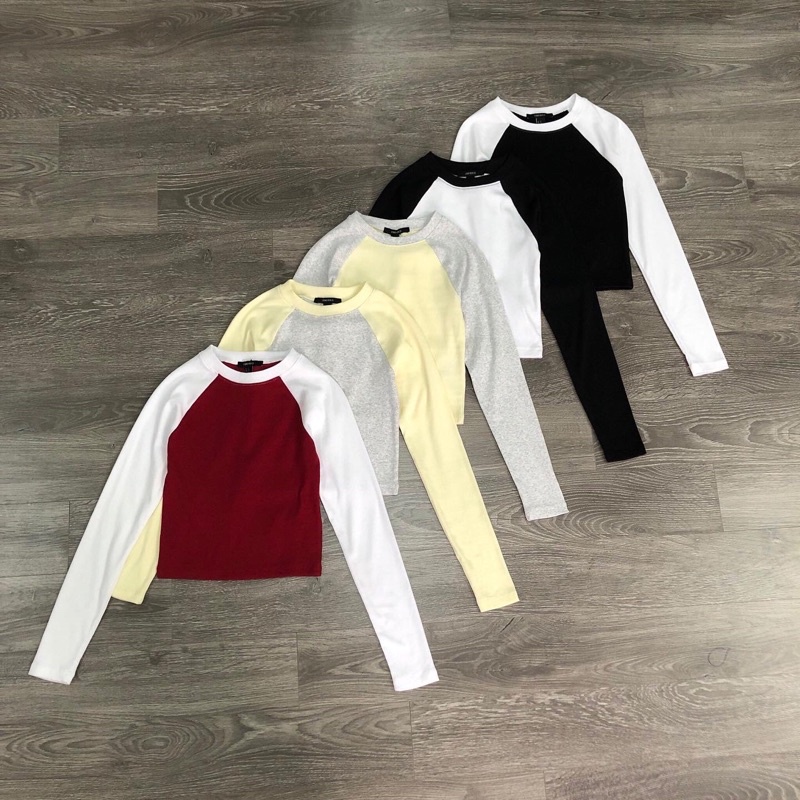 BEUCLOSET - Áo thun raglan tay dài chất mềm