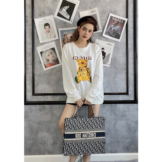 Áo Sweater Nỉ Da Cá Hàn Form Rộng Streetwear In Hình Cute 6 Màu