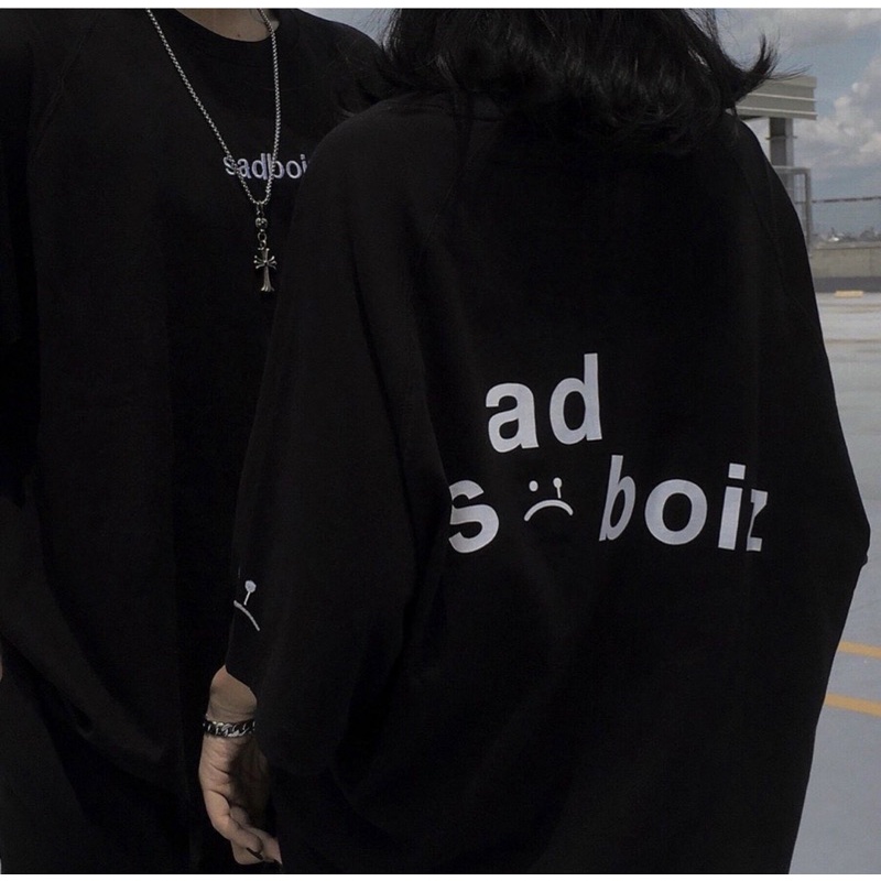 Áo Phông Tay Lỡ SADBOIZ Hot Hit Áo Đôi Áo Nam Nữ From Rộng Oversize