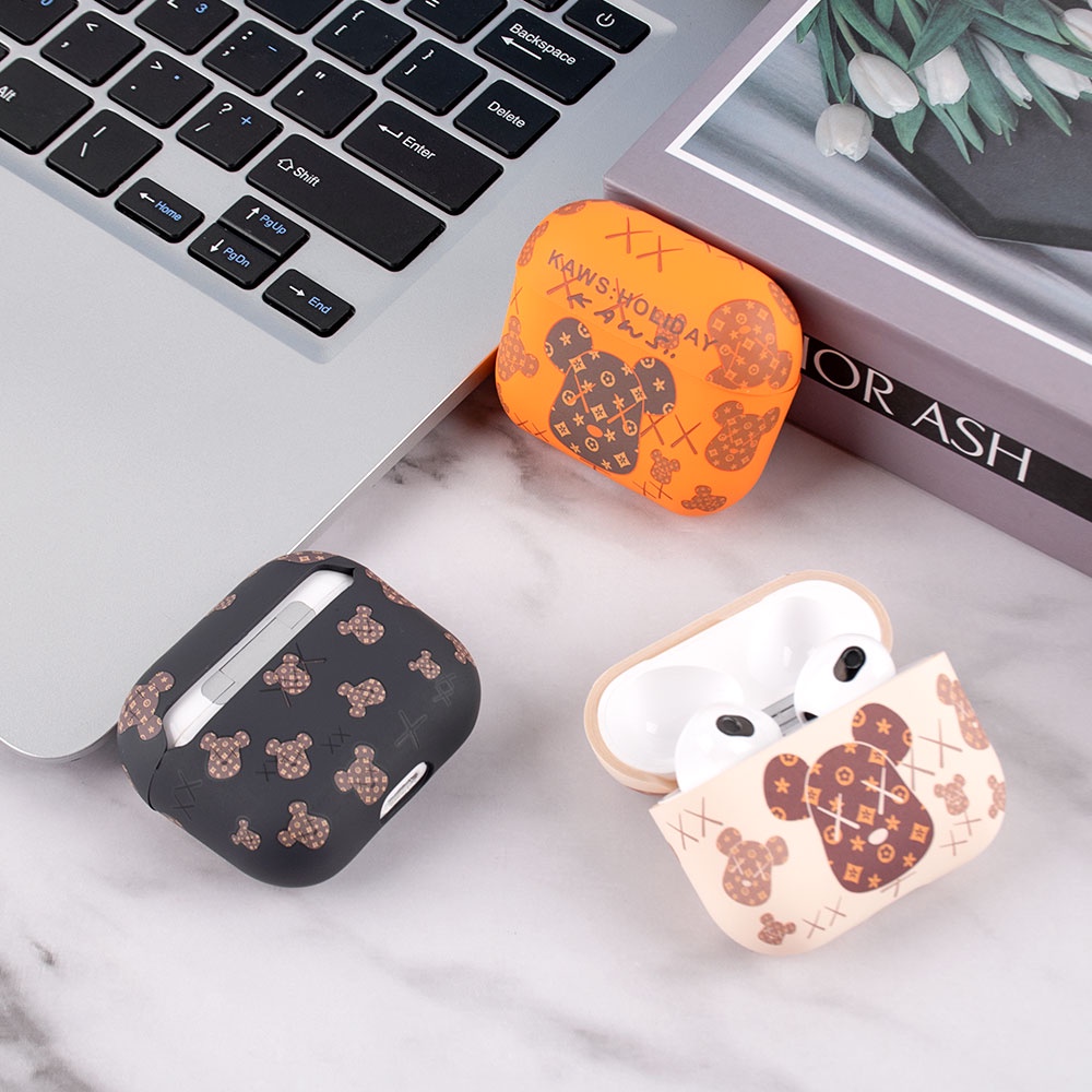 Vỏ Bảo Vệ Hộp Sạc Tai Nghe airpods 3 2 1 Pro Bluetooth Bằng TPU Họa Tiết Hoạt Hình Gấu Dễ Thương