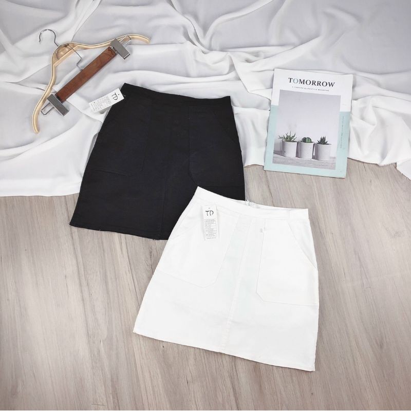 Chân váy chữ A kaki 2 túi có may kèm quần trong | BigBuy360 - bigbuy360.vn