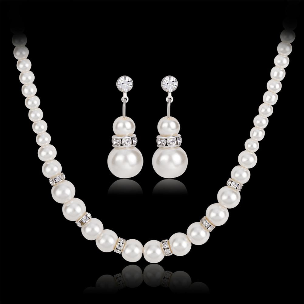 Bộ Dây Chuyền, khuyên Tai nữ Pha Lê hạt ngọc SAVVY necklace earrings cao cấp