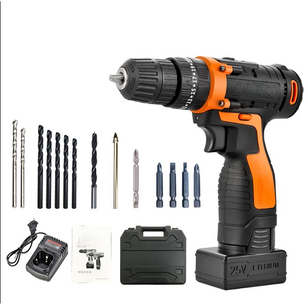 Máy khoan pin 2 tốc độ, chuyên khoan tường, vặn vít 25V