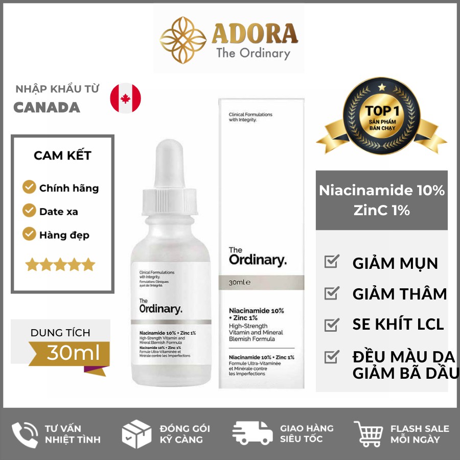 Tinh chất giảm mụn The Ordinary Niacinamide 10% + Zinc 1% | BigBuy360 - bigbuy360.vn