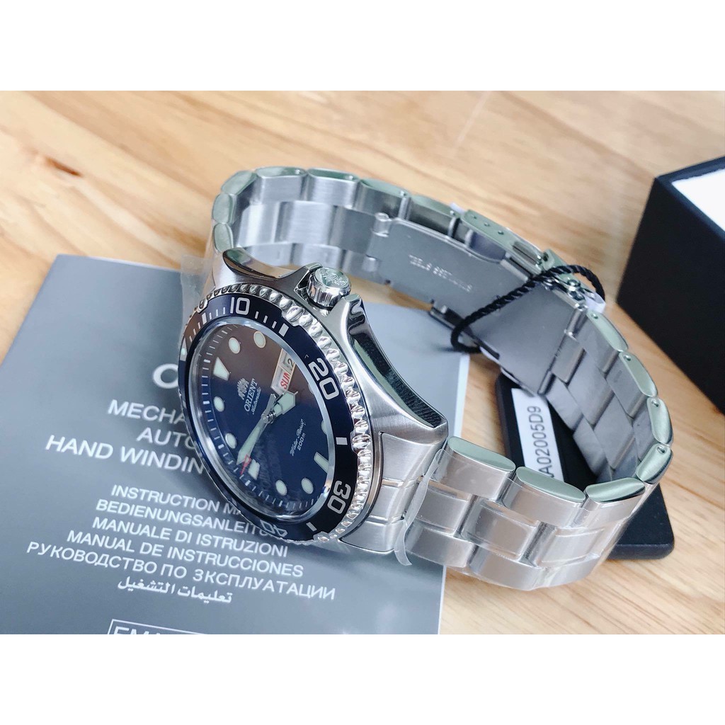 Đồng Hồ Orient RAY 2 FAA02005D9 Mặt Xanh, Dây Thép, Chống Nước 200m