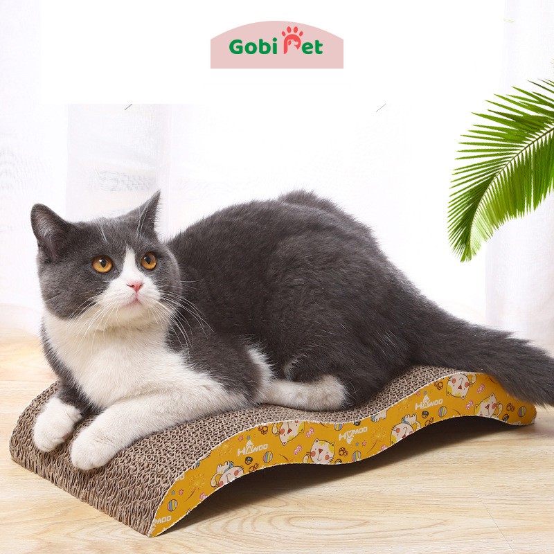 Tấm đồ chơi, bàn cào móng cho mèo dáng gợn sóng - Gobi Pet