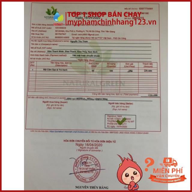 Gói 300gr tắm trắng cám gạo trà xanh,đắp mặt dưỡng da dùng cả cho face & body chính hãng