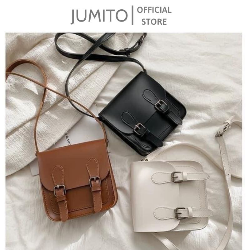 Túi xách da nữ đeo chéo đeo vai hai khuy cài hàng Quảng Châu cao cấp JUMITO T1.019.NA