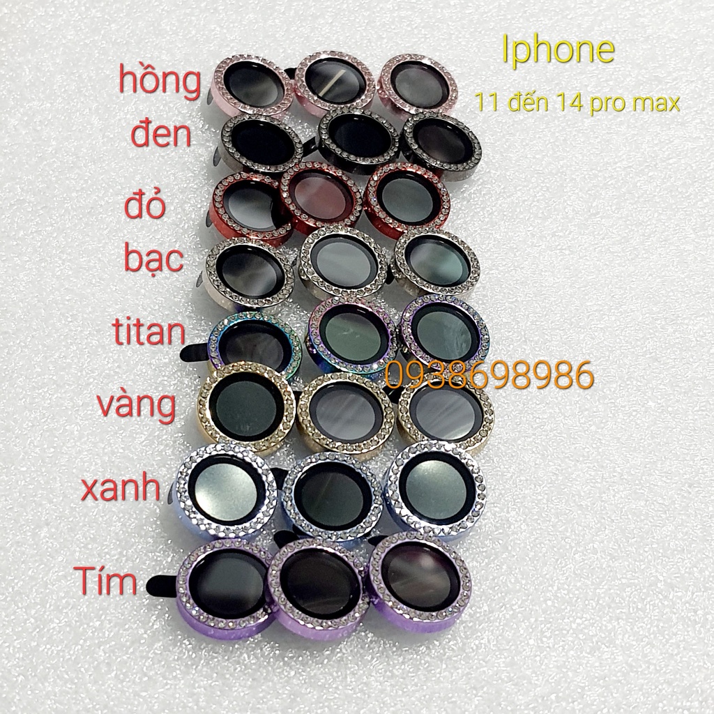 Bộ 3 mắt dán camera cho iPhone 14 / 14 max/ 14 pro / 14 pro max đính đá đẹp mắt