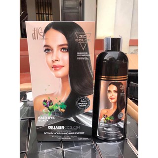Dầu gội (nhuộm)đen tóc, nâu tóc DL Collagen - phủ bac 100%, không dính da đầu[Hàng Chính Hãng]