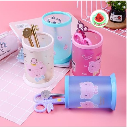 Hộp đựng bút nhựa dễ thương - Hộp đựng bút để bàn nhựa trong suốt nhiều hình 🍉Duashop🍉