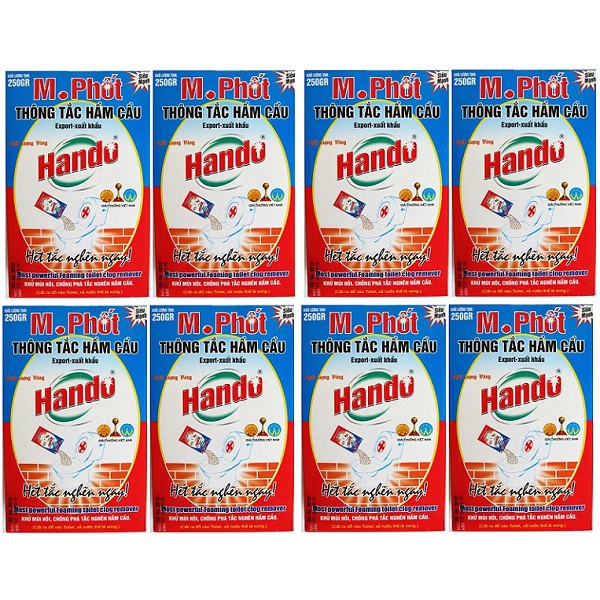 Bộ 8 gói Thông tắc hầm cầu M. Phốt Hando 250g
