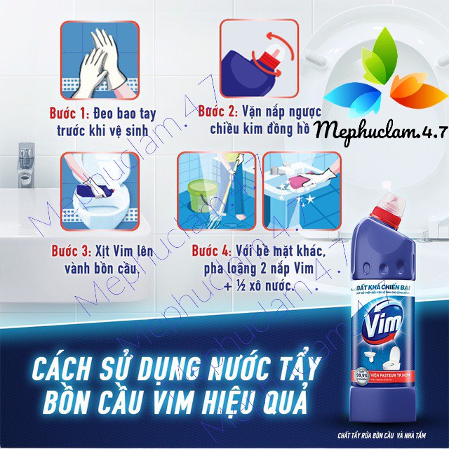 Vim siêu sạch tẩy toilet chai lớn siêu tiết kiệm cho nhà hàng, khách sạn, nhà xưởng, trường học