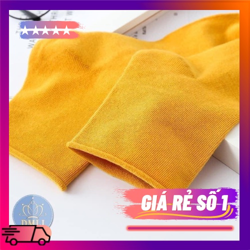 Tất Cao Cổ Nam Nữ Nhún Trơn chất len gân tăm đẹp phong cách vintage Hàn Quốc