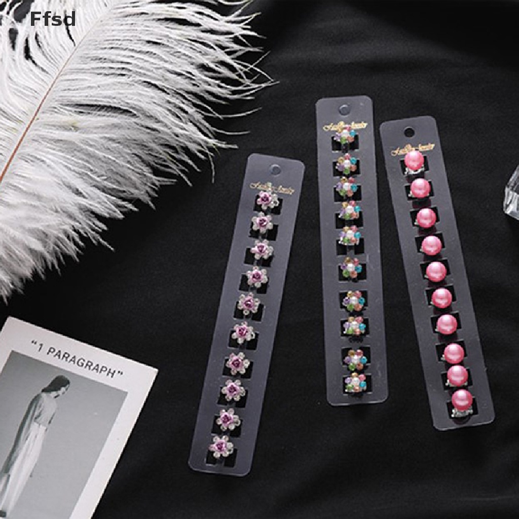 Set 10 Kẹp Tóc Càng Cua Đính Đá Pha Lê Mini Cho Bé