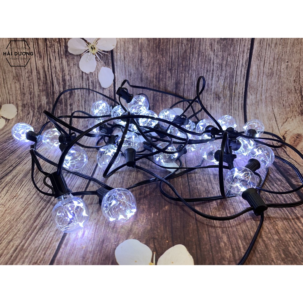 Bộ Dây Đui Trang Trí Bóng Led Đom Đóm G40 25 Bóng 10m Chống Nước (Kèm Bóng)