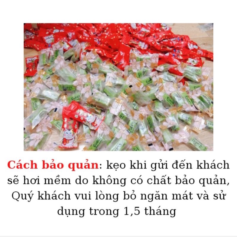 Kẹo Hạnh Phúc Nougat Dành Cho Người Ăn Kiêng Mềm Dẻo Ít Ngọt Mix 4 Vị