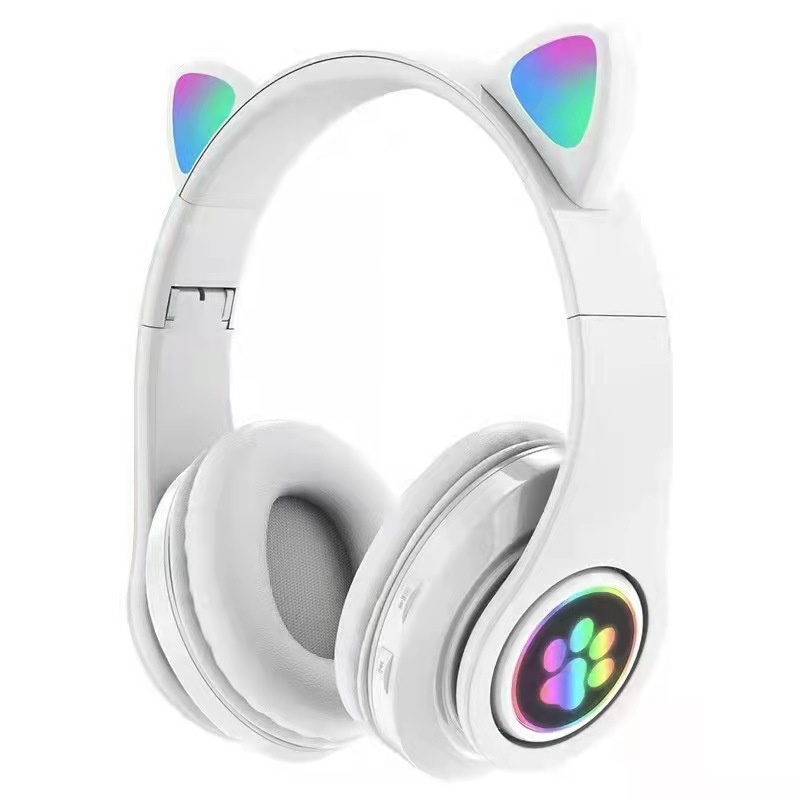 "Tại chỗ" tai nghe đầu mèo tai nghe bluetooth tai nghe phát sáng tai mèo vuốt mèo dễ thương mát mẻ tai nghe bluetooth không dây chất lượng âm thanh cao