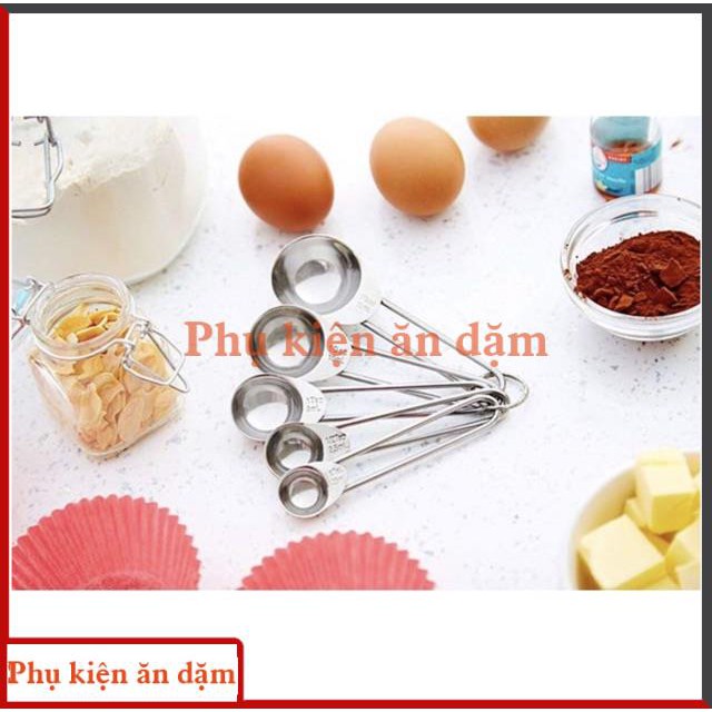 (RẺ VÔ ĐỊCH) Bộ Thìa Đong Inox 5 Chiếc Đẹp(Đơn vị TSP,ML) HÀNG LOẠI 1