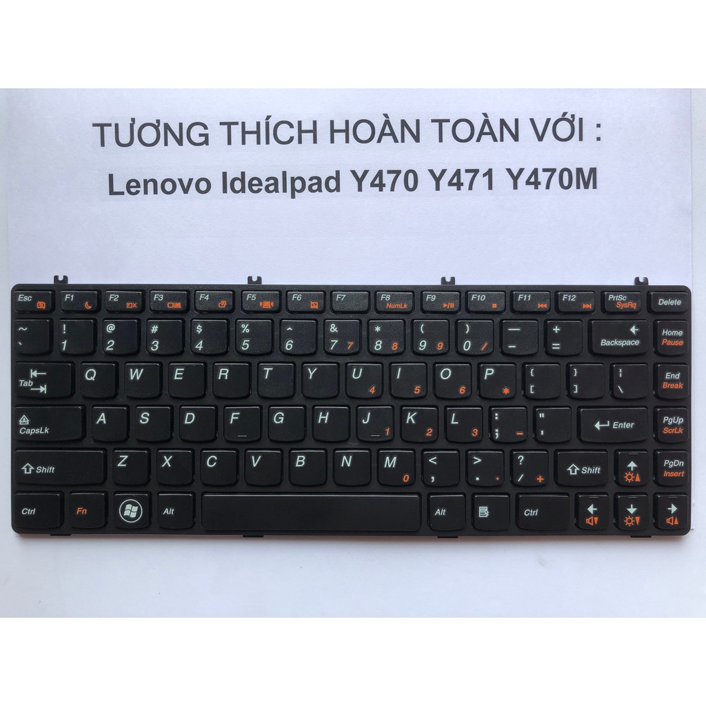 Bàn Phím Laptop Lenovo IdeaIpad Y470 Y471 Y470M Hàng Mới 100% Bảo Hành 12 Tháng Toàn Quốc