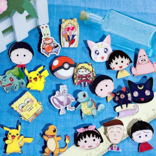 Trâm Cài Áo Hoạt Hình Maruko Đáng Yêu Bằng Acrylic Phong Cách Nhật Bản