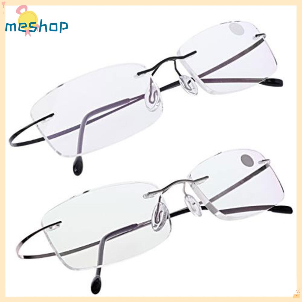 ❦Tôi❦ Mắt Kính Đọc Sách Không Viền Siêu Nhẹ Hình Chữ Nhật Bằng Titan Nhiều Màu Sắc Unisex