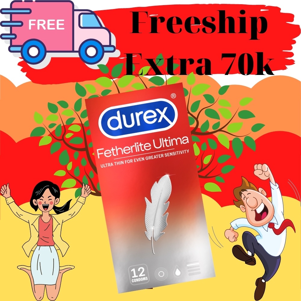 [ Có video ảnh thật ] Bộ 02 hộp bao cao su  Durex Fetherlite Ultima 12 chiếc bcs tặng 1 gel bôi trơn Durex Play 50ml