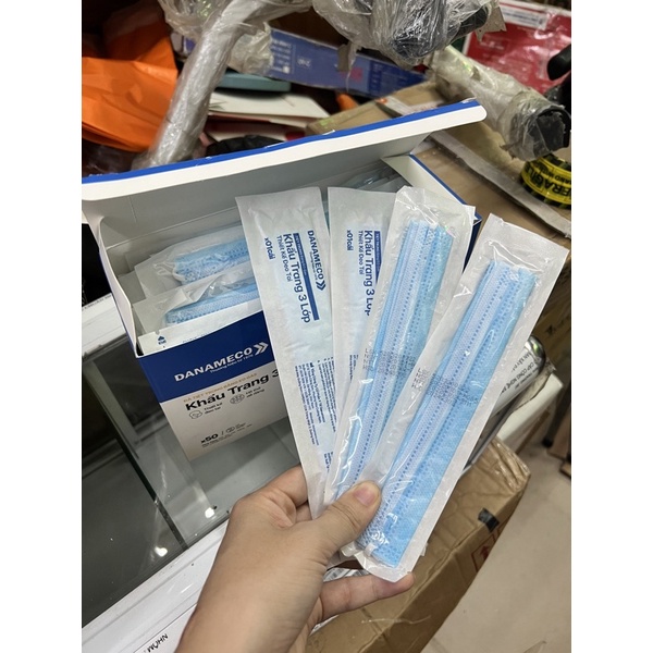 Khẩu trang y tế tiệt trùng 1 cái/túi Danameco gói 50 chiếc) chính hãng công ty